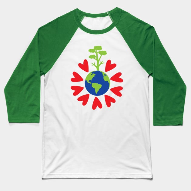 Love earth planet Baseball T-Shirt by CindyS